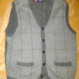 Medium Chaps Gray 5 Button Sweater Vest